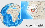 Shaded Relief Location Map of Offoue-Onoye (Iboundji), highlighted country, highlighted parent region
