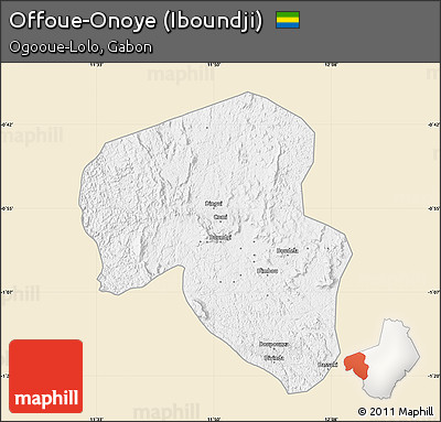 Classic Style Map of Offoue-Onoye (Iboundji), single color outside