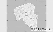 Gray Map of Offoue-Onoye (Iboundji), single color outside