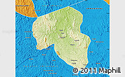 Physical Map of Offoue-Onoye (Iboundji), political outside