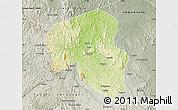 Physical Map of Offoue-Onoye (Iboundji), semi-desaturated