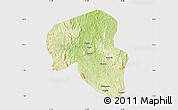 Physical Map of Offoue-Onoye (Iboundji), single color outside