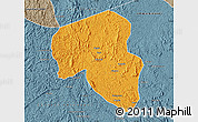 Political Map of Offoue-Onoye (Iboundji), semi-desaturated