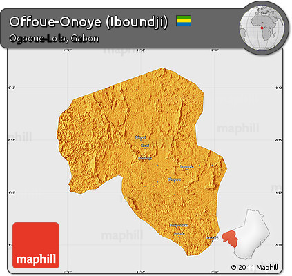 Political Map of Offoue-Onoye (Iboundji), single color outside