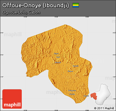 Political Map of Offoue-Onoye (Iboundji), single color outside