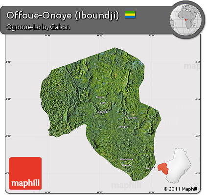 Satellite Map of Offoue-Onoye (Iboundji), cropped outside