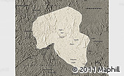 Shaded Relief Map of Offoue-Onoye (Iboundji), darken