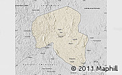 Shaded Relief Map of Offoue-Onoye (Iboundji), desaturated