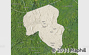 Shaded Relief Map of Offoue-Onoye (Iboundji), satellite outside