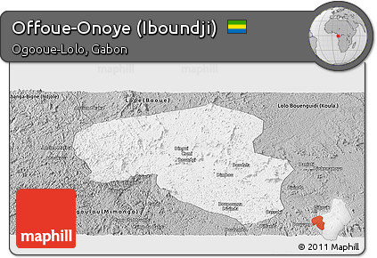 Gray Panoramic Map of Offoue-Onoye (Iboundji)