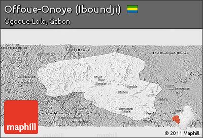 Gray Panoramic Map of Offoue-Onoye (Iboundji)