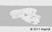 Gray Panoramic Map of Offoue-Onoye (Iboundji), single color outside