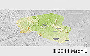 Physical Panoramic Map of Offoue-Onoye (Iboundji), lighten, desaturated
