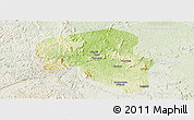 Physical Panoramic Map of Offoue-Onoye (Iboundji), lighten