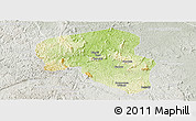Physical Panoramic Map of Offoue-Onoye (Iboundji), lighten, semi-desaturated