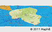 Physical Panoramic Map of Offoue-Onoye (Iboundji), political outside