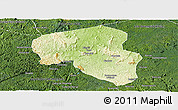 Physical Panoramic Map of Offoue-Onoye (Iboundji), satellite outside