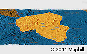 Political Panoramic Map of Offoue-Onoye (Iboundji), darken