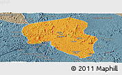 Political Panoramic Map of Offoue-Onoye (Iboundji), semi-desaturated