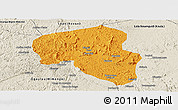 Political Panoramic Map of Offoue-Onoye (Iboundji), shaded relief outside