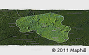Satellite Panoramic Map of Offoue-Onoye (Iboundji), darken