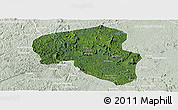 Satellite Panoramic Map of Offoue-Onoye (Iboundji), lighten