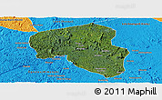 Satellite Panoramic Map of Offoue-Onoye (Iboundji), political outside