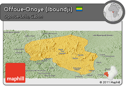 Savanna Style Panoramic Map of Offoue-Onoye (Iboundji)