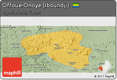 Savanna Style Panoramic Map of Offoue-Onoye (Iboundji)