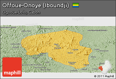 Savanna Style Panoramic Map of Offoue-Onoye (Iboundji)