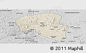 Shaded Relief Panoramic Map of Offoue-Onoye (Iboundji), desaturated