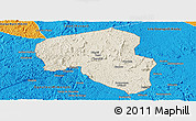 Shaded Relief Panoramic Map of Offoue-Onoye (Iboundji), political outside