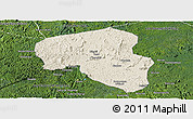 Shaded Relief Panoramic Map of Offoue-Onoye (Iboundji), satellite outside