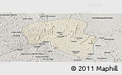 Shaded Relief Panoramic Map of Offoue-Onoye (Iboundji), semi-desaturated