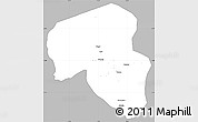 Gray Simple Map of Offoue-Onoye (Iboundji), single color outside