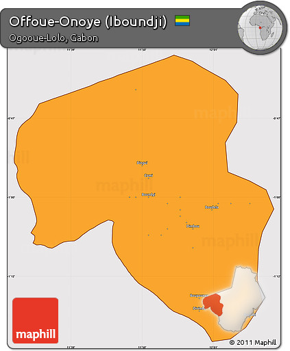 Political Simple Map of Offoue-Onoye (Iboundji), cropped outside