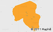 Political Simple Map of Offoue-Onoye (Iboundji), single color outside