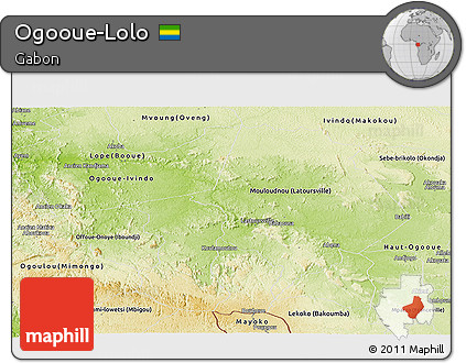 Physical Panoramic Map of Ogooue-Lolo