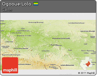 Physical Panoramic Map of Ogooue-Lolo