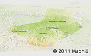 Physical Panoramic Map of Ogooue-Lolo, lighten