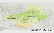 Physical Panoramic Map of Ogooue-Lolo, lighten, semi-desaturated