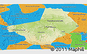 Physical Panoramic Map of Ogooue-Lolo, political outside