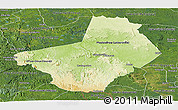 Physical Panoramic Map of Ogooue-Lolo, satellite outside