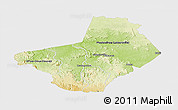 Physical Panoramic Map of Ogooue-Lolo, single color outside