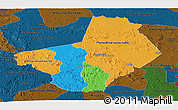 Political Panoramic Map of Ogooue-Lolo, darken
