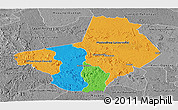 Political Panoramic Map of Ogooue-Lolo, desaturated