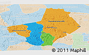 Political Panoramic Map of Ogooue-Lolo, lighten