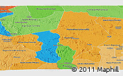 Political Panoramic Map of Ogooue-Lolo, political shades outside