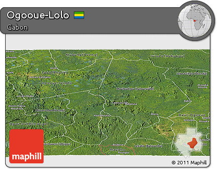 Satellite Panoramic Map of Ogooue-Lolo