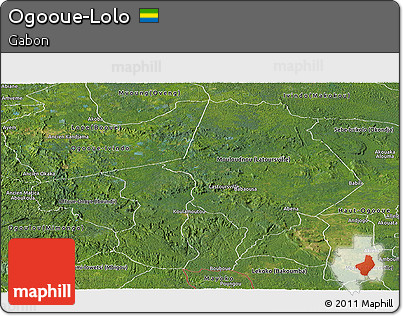 Satellite Panoramic Map of Ogooue-Lolo